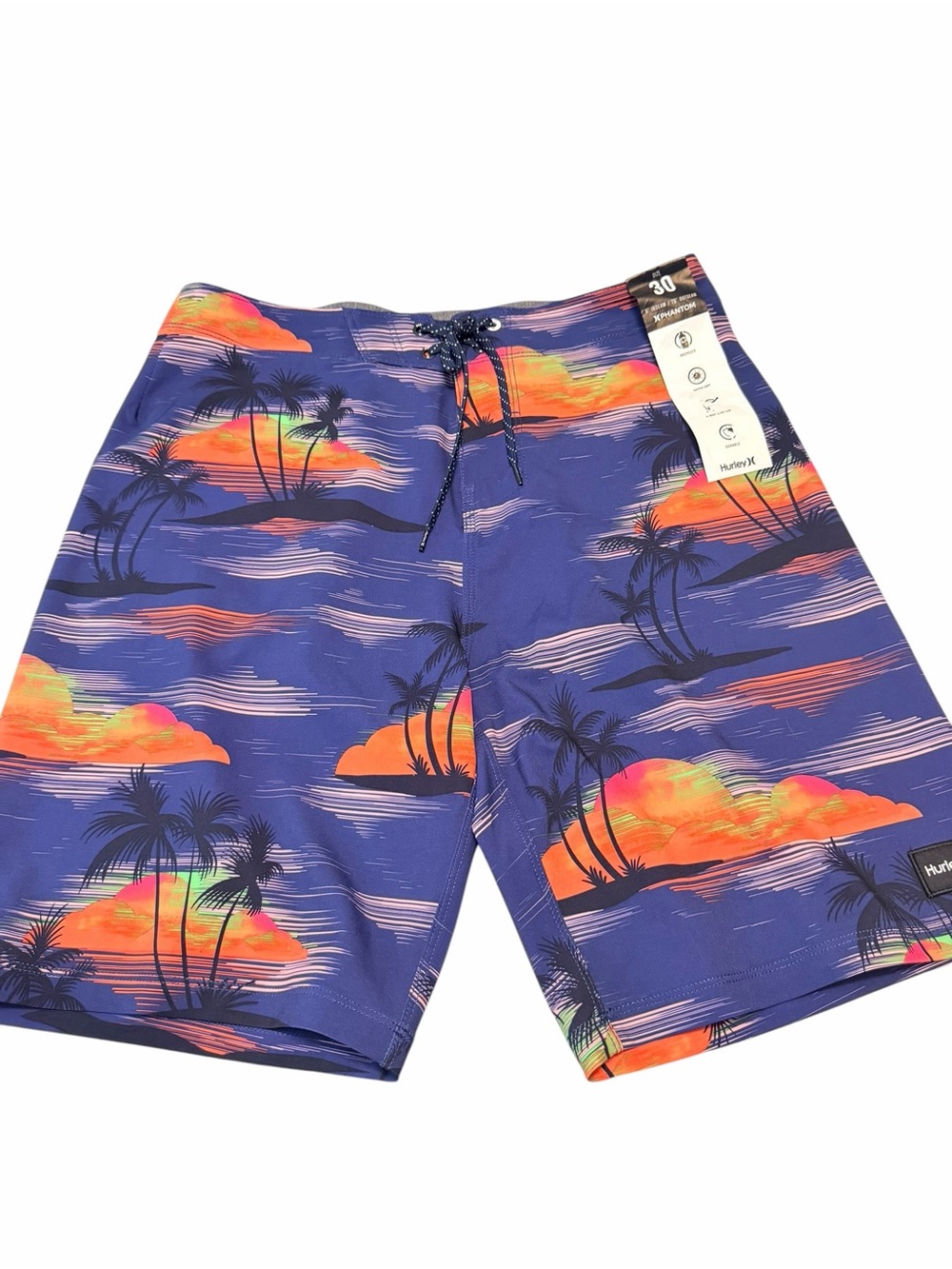 Hurley Purple Sunset Palm Print Boardshorts